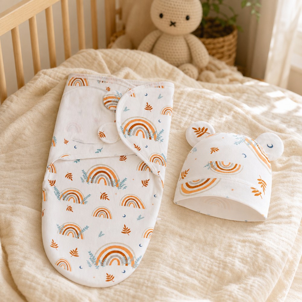 Swaddle Buddy | Wrap Swaddle + Hat Set
