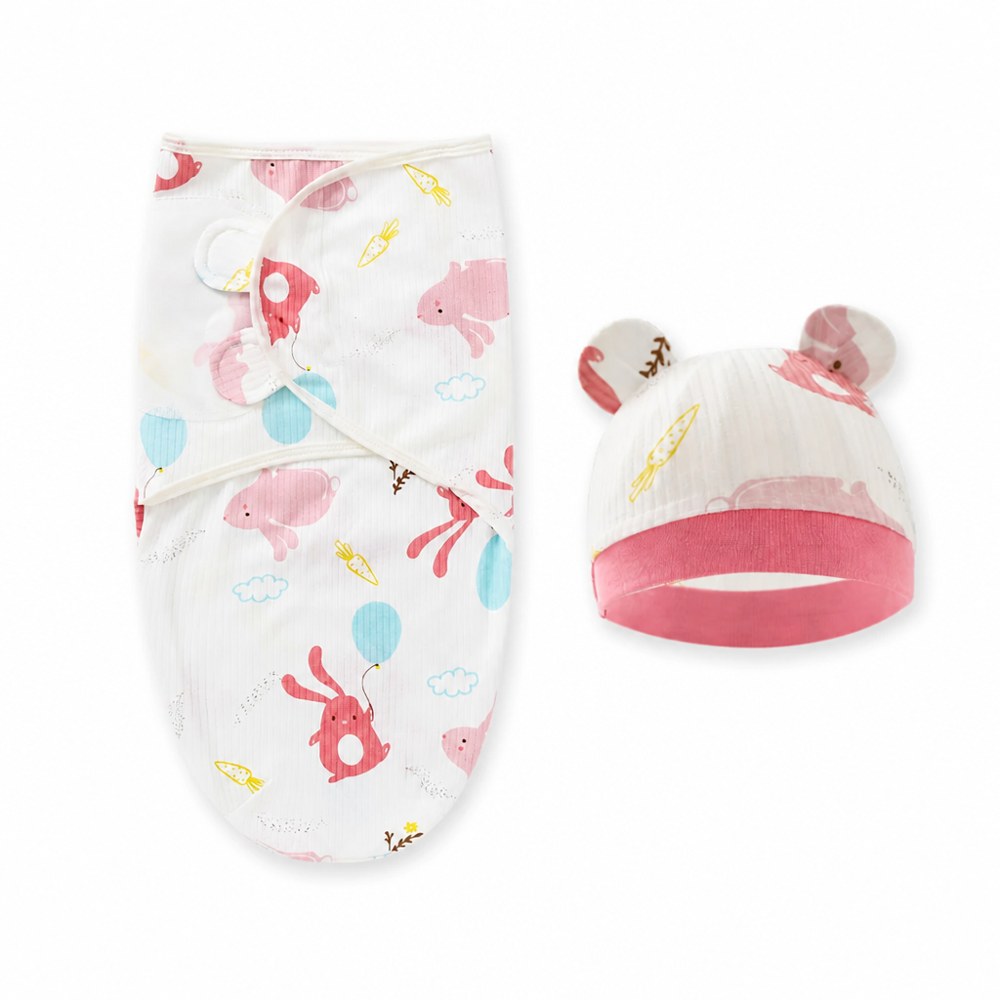 Swaddle Buddy | Wrap Swaddle + Hat Set